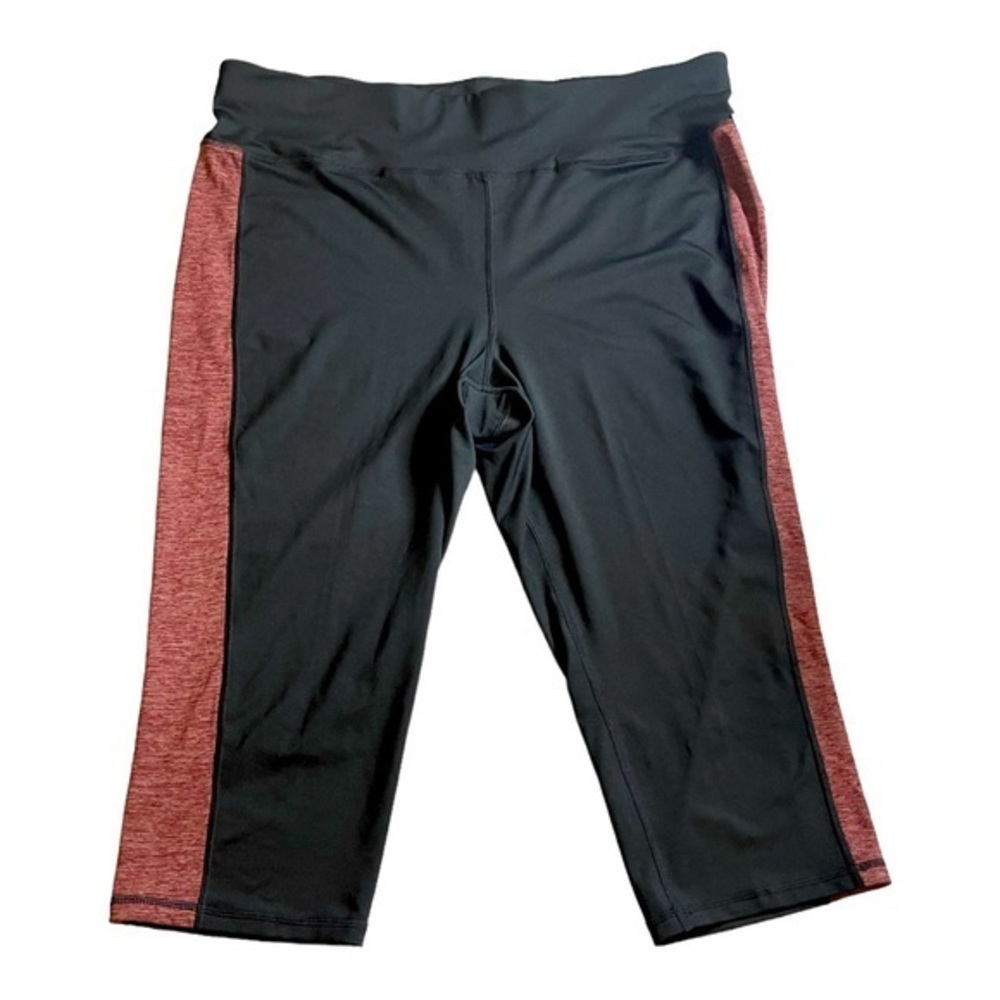NWT Ideology 3X black/noir & tile red high rise waist athleisure capri leggings